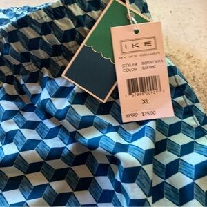 Ike Behar Kids Blue and Mint Patterned Shorts